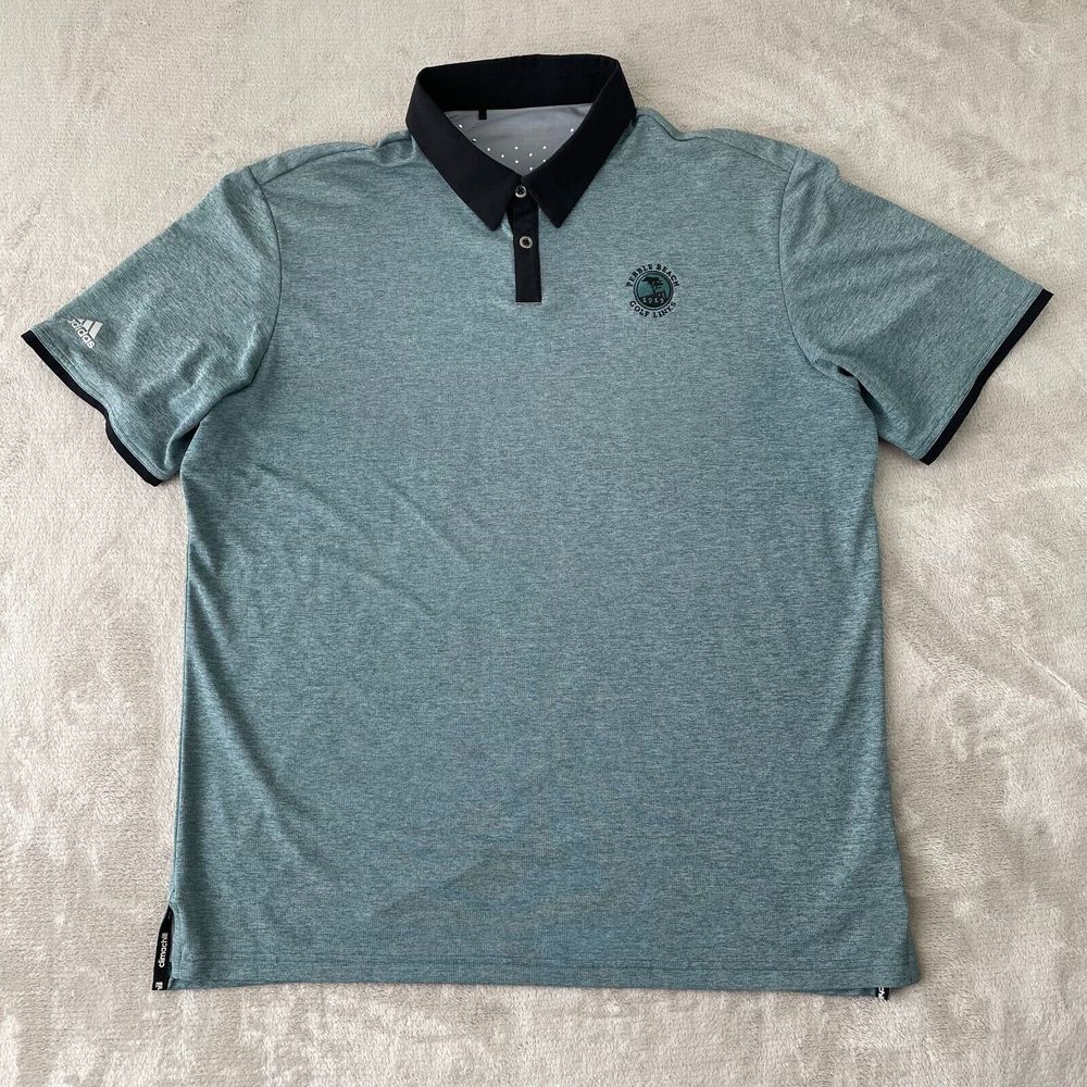 Adidas Polo Golf Shirt Men XL‎ Primegreen Pebble Beach Golf Links Logo NWOT $80